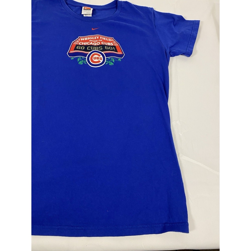 Nike Chicago Cubs Wrigley Field Go Cubs Go T-Shirt Women's XL 16–18 Blue MLB - Picture 5 of 7